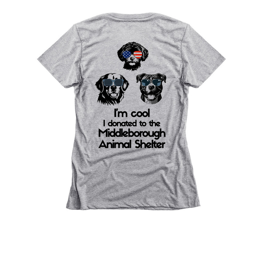 Animal Shelter - Dog Lovers, a Dark Heather Grey Women's Slim Fit Tee (back-view)