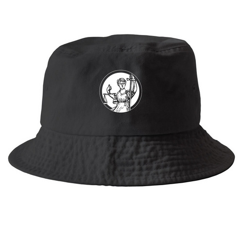Center Printed Bucket Hat, a Black Printed Bucket Hat