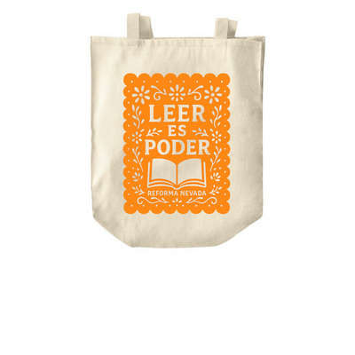 Leer es poder, a Natural Over-the-Shoulder Shopping Tote Bag