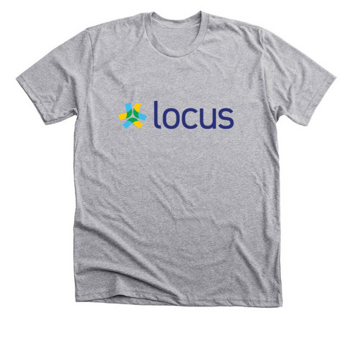 Locus Logo Tee - Blue, a Athletic Heather Premium Unisex Tee