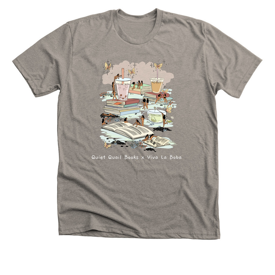 Indie Bookstore Day QQB x VLB Merch, a Heather Stone Premium Unisex Tee