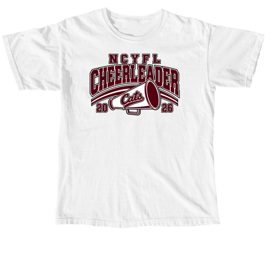 Sophomore Cheer Roster Shirts, a White Comfort Colors Unisex Tee