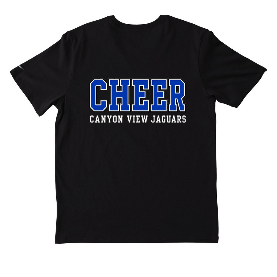 Nike Jaguar with Cheer back - Athletic Wear, a Black Nike Dri-FIT Jersey Blend Performance Tee (back-view)