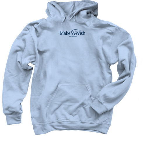 Kindness and Wishes, a Light Blue Pullover Hoodie