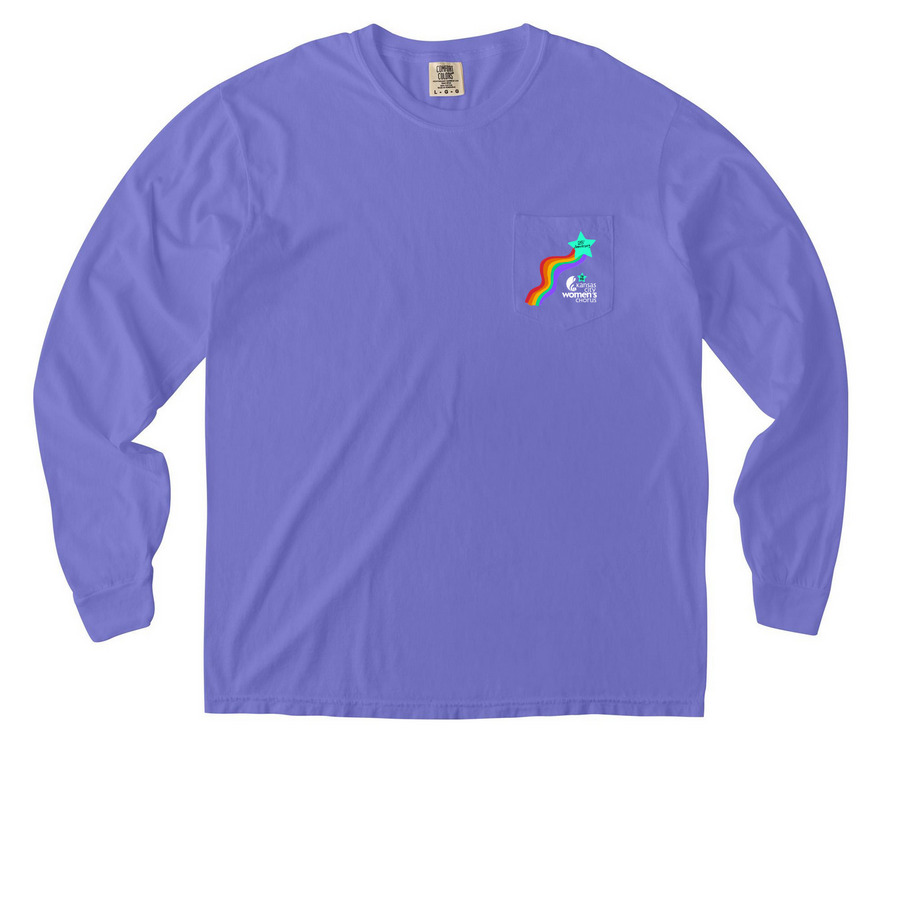 25th Anniversary&nbsp;Pocket Ts, a Violet Comfort Colors Long Sleeve Pocket Tee
