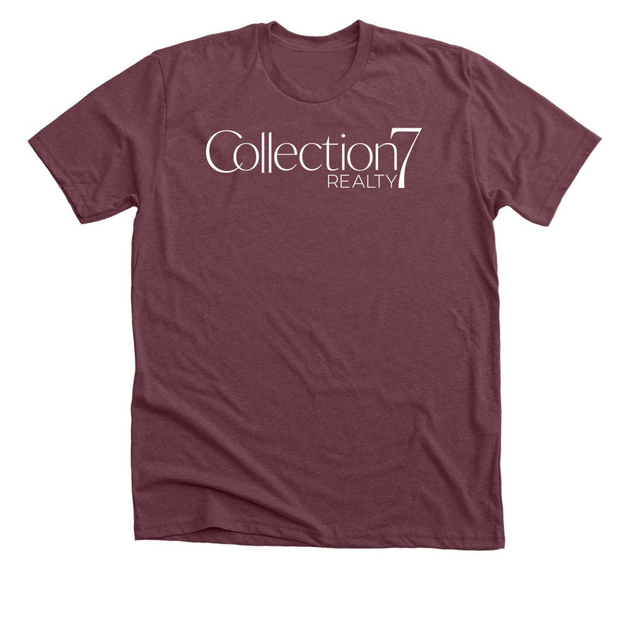 COLLECTION 7 BASIC&nbsp;, a Heather Maroon Premium Unisex Tee