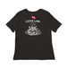 Women's White Logo, a Black Women?s Relaxed Cotton Tee (back-view)