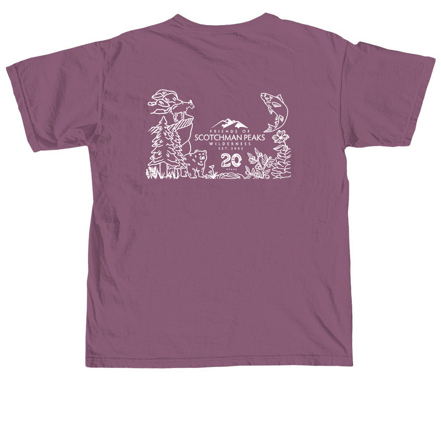 20th Anniversary Tee, a Berry Comfort Colors Unisex Tee (back-view)