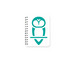 Owl Logo (teal) Notebook, a White Spiral Notebook