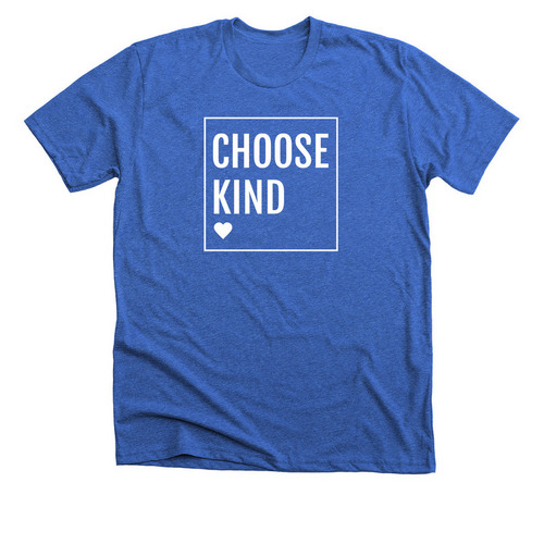 Choose Kind, a Heather True Royal Premium Unisex Tee