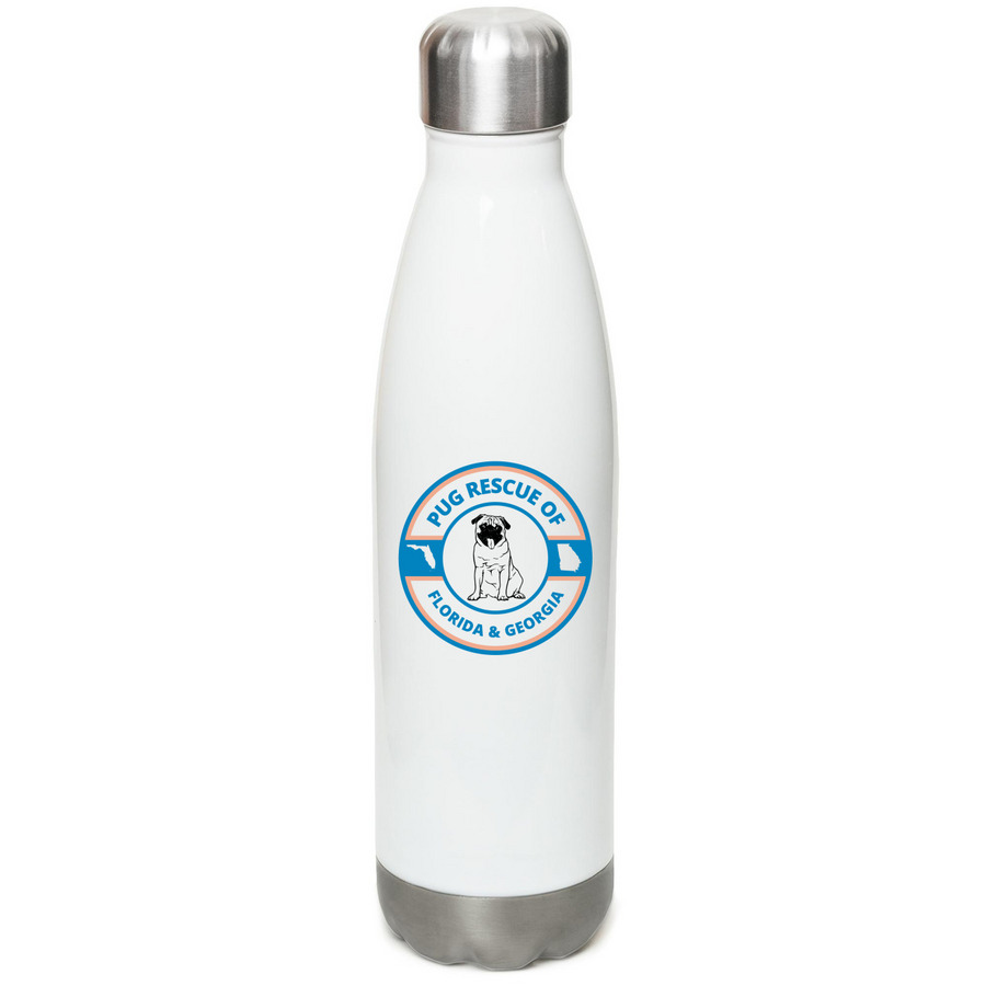 PRFG Logo Insulated Bottle, a White Stainless Steel Water Bottle