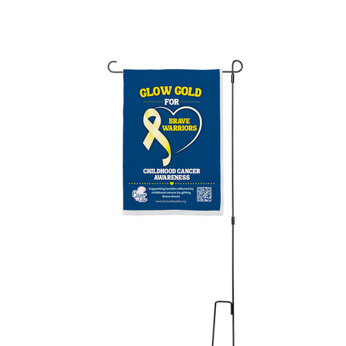 Brave like Ellie Glow Gold Yard Sign, a White 12" x 18" Yard Flag with Stake