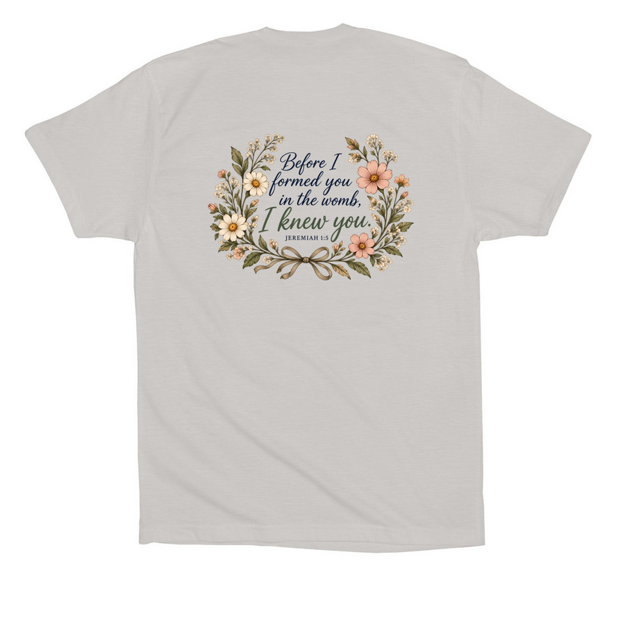 Serene Midwifery Merch, a Solid Athletic Grey Premium Cotton Tee (back-view)