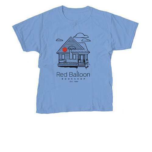 Red Balloon Bookshop - Youth (Black Design), a Carolina Blue Youth Unisex Tee