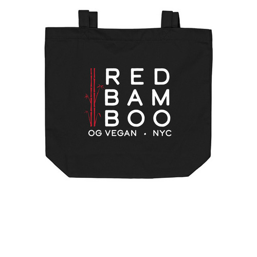 Red Bamboo Tote Bag, a Black Organic Cotton Tote Bag