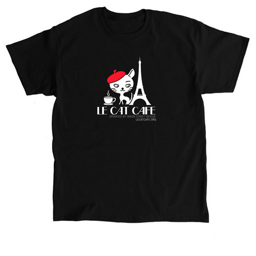 Le Cat Cafe Logo, a Black Classic Unisex Tee