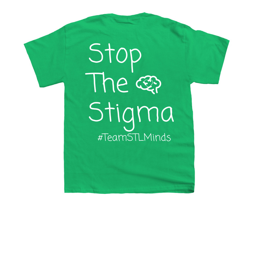 NAMIWalks Fundraiser by #STLMinds, a Irish Green Youth Unisex Tee (back-view)