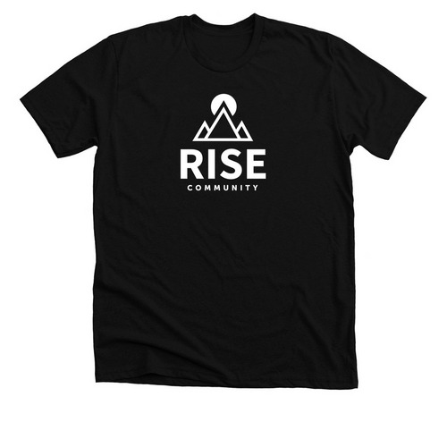 RISE CLASSIC LOGO T, a Solid Black Blend Premium Unisex Tee