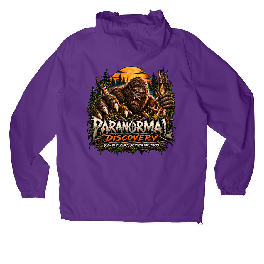 SQUATCH DIVISION PACKABLE ANORAK, a Purple Packable Anorak (back-view)