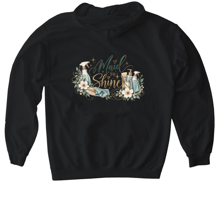 Maid to Shine gives back!, a Black Gildan Softstyle Pullover Hoodie (back-view)