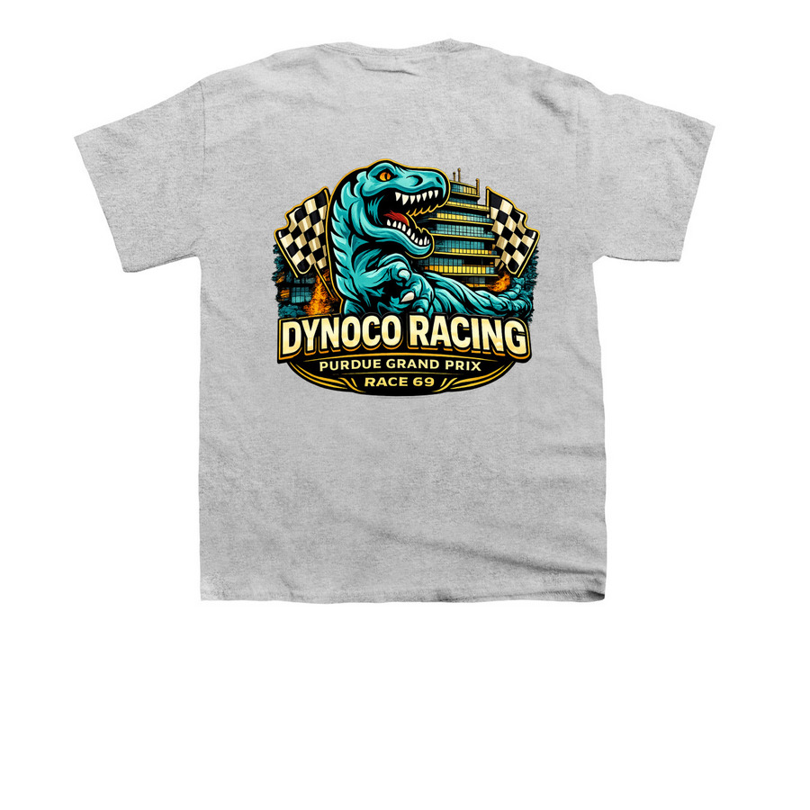 Dynoco Grand Prix Design 1, a Sport Grey Youth Unisex Tee (back-view)