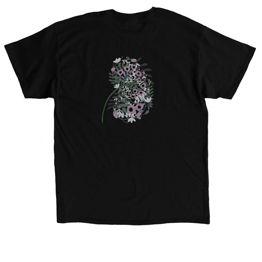 Floral Kidney, a Black Classic Unisex Tee (back-view)