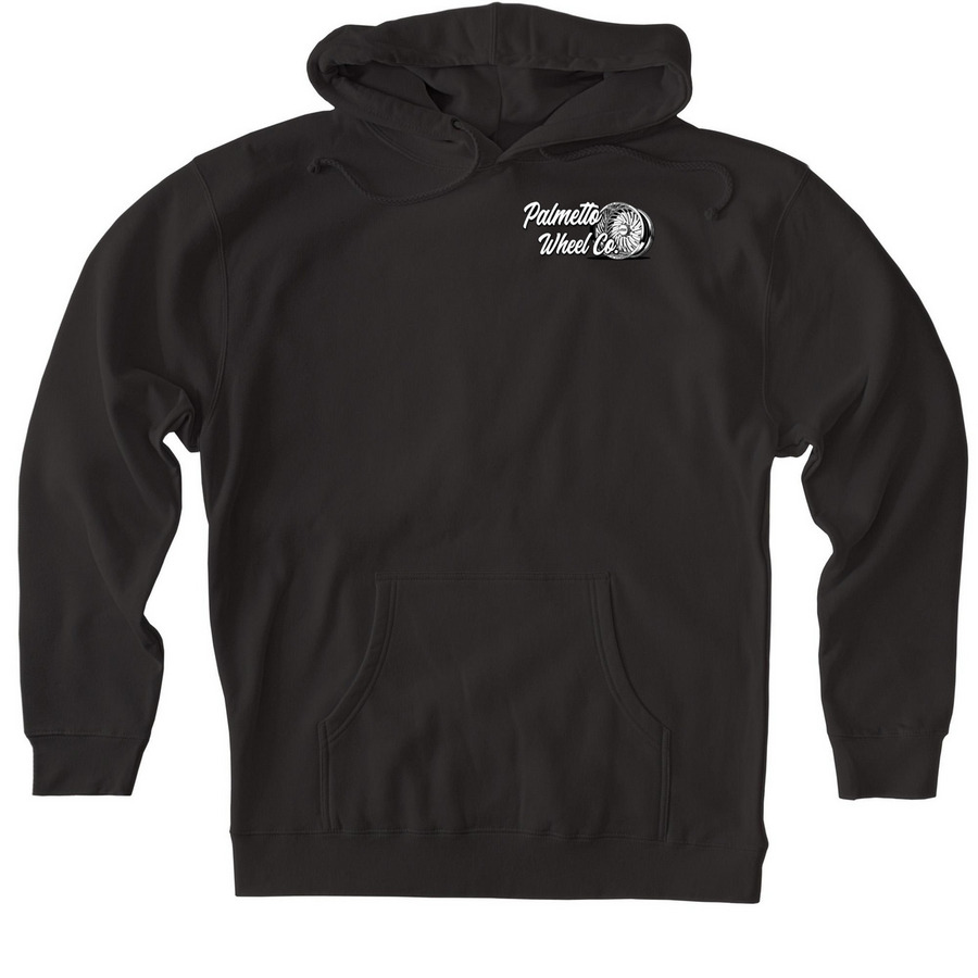 Show Me Your Wheels, a Black Heavyweight Pullover Hoodie