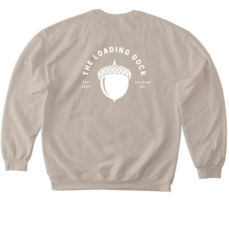 Pocket Sized Logo Pullovers, a Sand Softstyle Crewneck Sweatshirt (back-view)