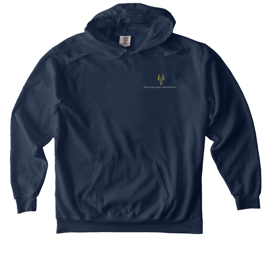 New England Law Review, a True Navy Comfort Colors Pullover Hoodie