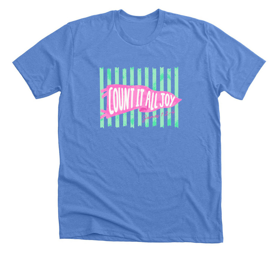 Count It All Joy, a Heather Columbia Blue Premium Unisex Tee