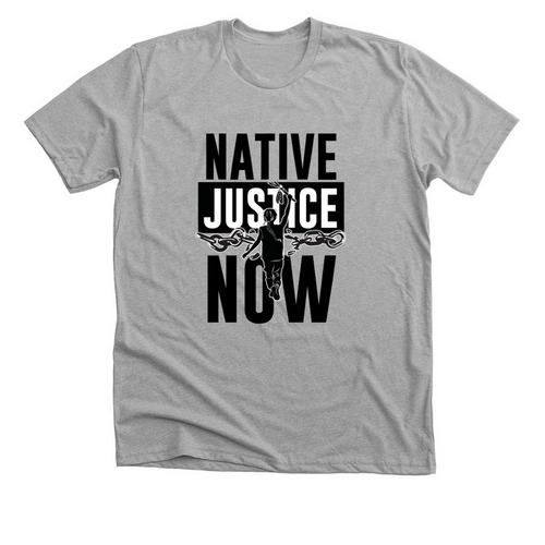 Native Justice Now, a Athletic Heather Premium Unisex Tee