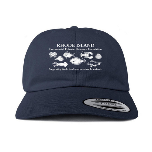 Support Sustainable Fisheries in Rhode Island, a Navy Printed Classic Baseball Cap