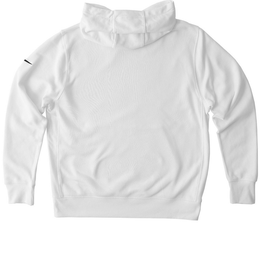 Nike Sweatshirts, a White Nike Club Fleece Pullover Hoodie (back-view)