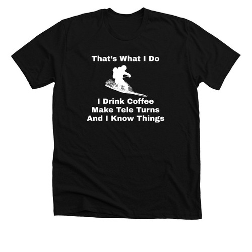 Telemark Skiing Designs&nbsp;, a Solid Black Blend Premium Unisex Tee
