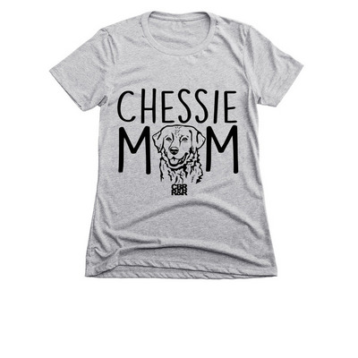 Proud Chessie Mom? Show your Brown Dog love!, a Dark Heather Grey Women's Slim Fit Tee