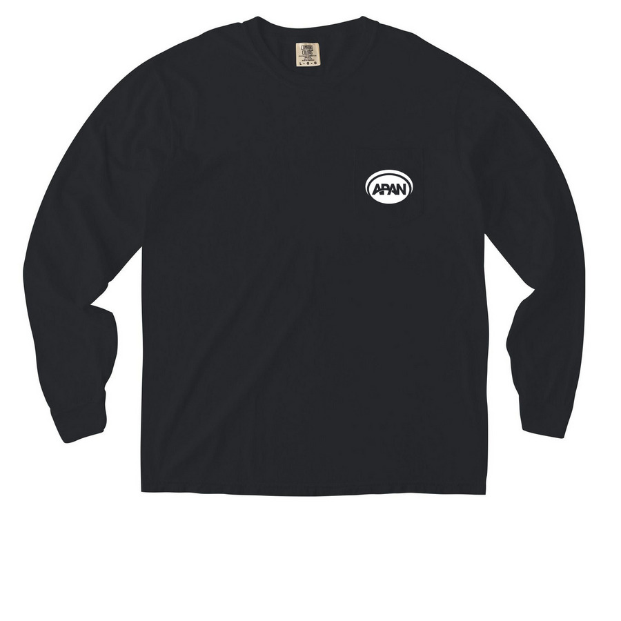 APAN Scholarship Fundraiser 2026, a Black Comfort Colors Long Sleeve Pocket Tee