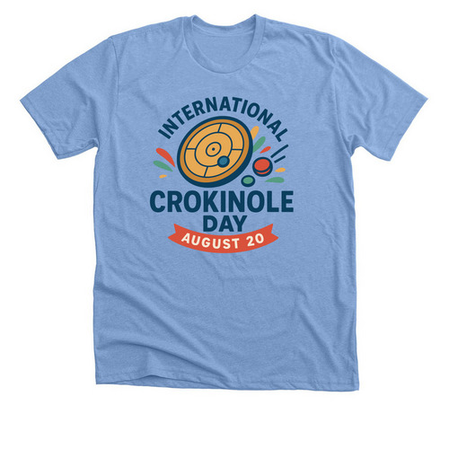 International Crokinole Day&nbsp;, a Heather Carolina Blue Premium Unisex Tee