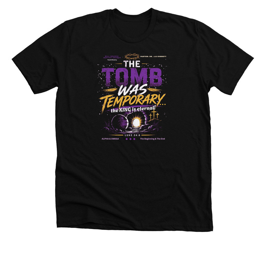 "The Empty Tomb" MBBC Youth Ministry Project, a Solid Black Blend Premium Unisex Tee