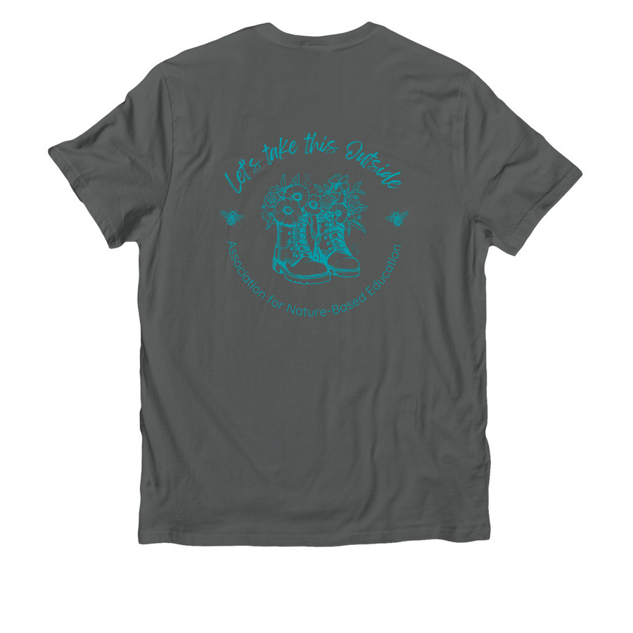 Let's take this outside! option 2, a Terrain Grey Allmade Organic Cotton Unisex Tee (back-view)