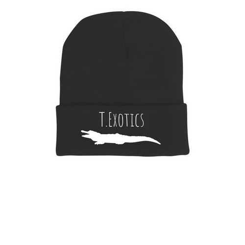 TommysExotics Beanies, a Black Printed Cuffed Beanie