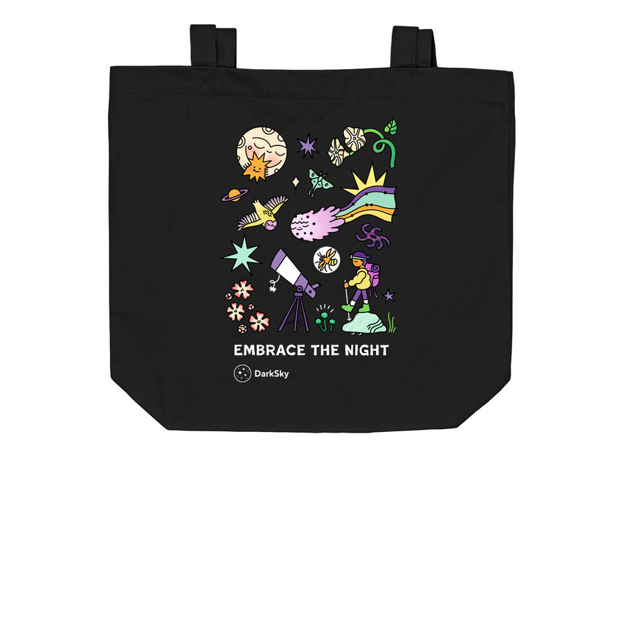 Embrace the Night, a Black Organic Cotton Tote Bag