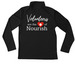 Volunteers are the Heart of Nourish (Dark), a Black Youth Performance Quarter Zip Pullover (back-view)