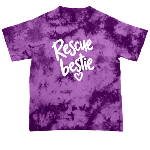 Fam Fit Check: Rescue Buddy, a Purple Youth Crystal Tie Dye Tee