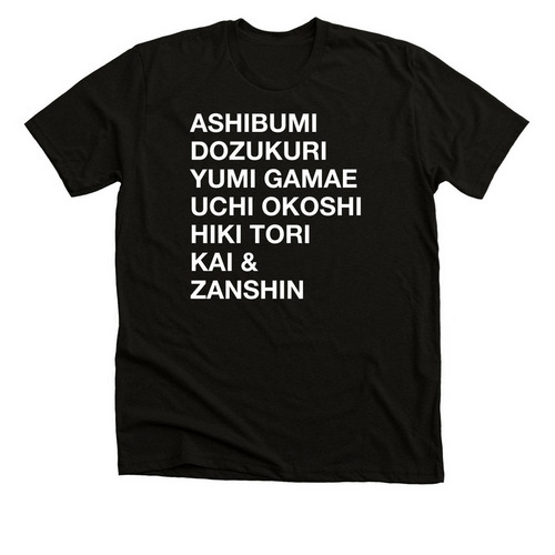 NYBA KYUDO-SHICHIDO: THE SEVEN COORDINATIONS, a Black Heather Premium Unisex Tee