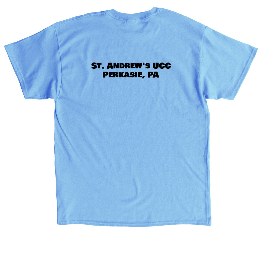 Mission Week T-Shirt, a Carolina Blue Classic Unisex Tee (back-view)