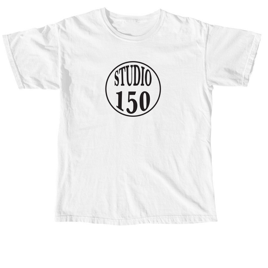 STUDIO 150 Black Logo, a White Comfort Colors Unisex Tee