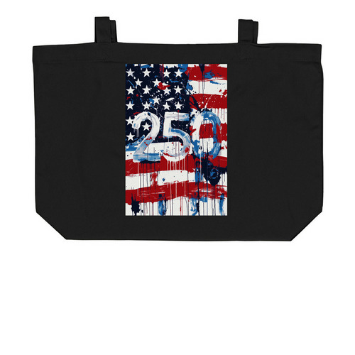 American Anniversary Tote, a Black Large Organic Cotton Tote Bag