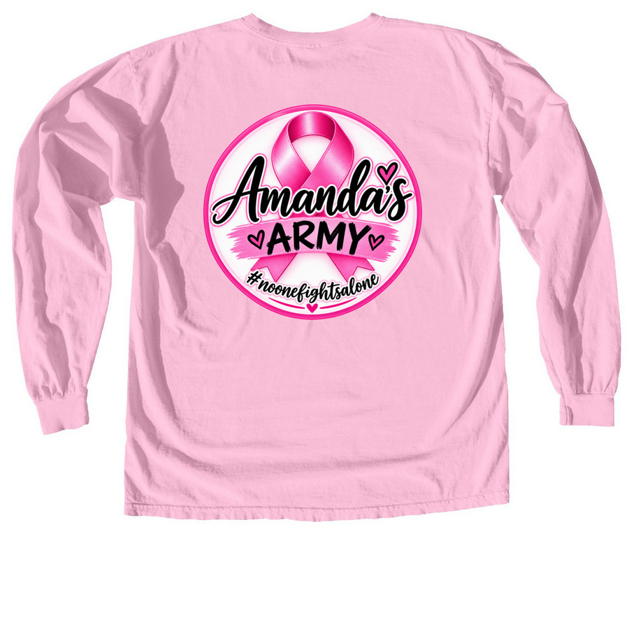 Amanda's Army, a Blossom Comfort Colors Long Sleeve Tee (back-view)