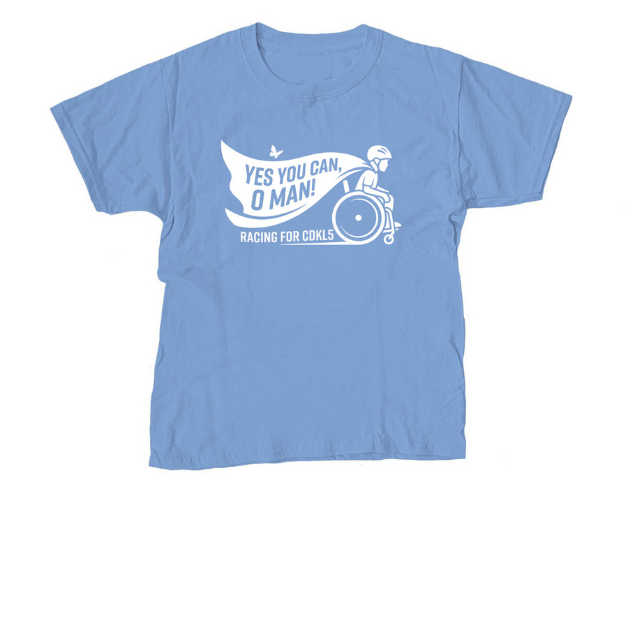 Racing for CDKL5, a Carolina Blue Youth Unisex Tee
