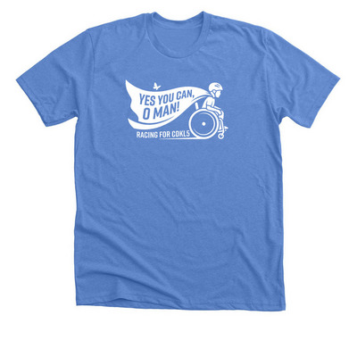 Racing for CDKL5, a Heather Columbia Blue Premium Unisex Tee